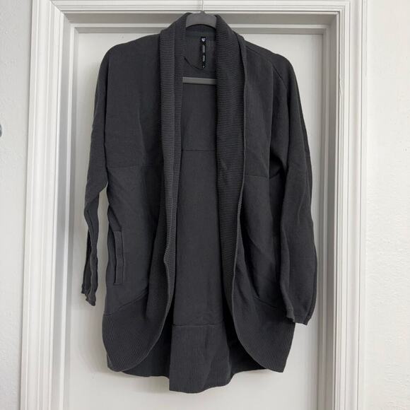 Kuhl Geneva Long Sweater Cardigan Dark Gray Sz M Casual Comfort Minimalist - Picture 2 of 8